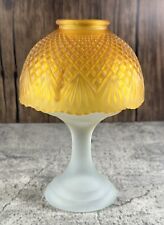 Vintage Satin Amber Fairy Lamp Footed Candle Holder Fairy Light picture