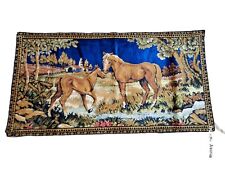 Vintage Tapestry Mare and Filly Horses Field 40.50