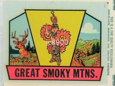 VINTAGE GREAT SMOKY MTNS. SOUVENIR STATE IMPKO TRAVEL LUGGAGE DECAL ORIGINAL MIP picture