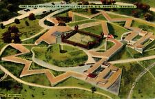 Fort Negley Reproduction, Nashville, Tennesee TN linen Postcard picture