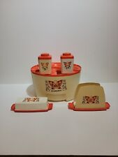 1970s Sterilite Butterfly Canister Set Butterfly 8pc Set picture