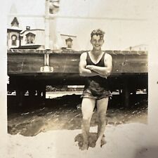 VINTAGE PHOTO Extremely Attractive, Young Man Bathing Suit, Swim Costume Gay Int picture