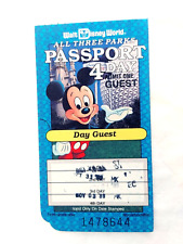 Walt Disney World 1989 All 3 Parks 4-Day Ticket Stub  #16863 picture