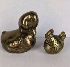 Vintage Lot Brass Duck Chicken Bird Animal Figurines  picture