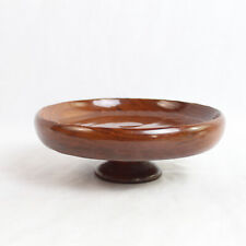 Vintage California Redwood Pedestal Bowl Wood Candy Dish 7 Inch Diameter picture