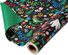 American Greetings 175 Sq. Ft. Reversible Black Christmas Wrapping Paper for Kid picture