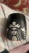 Starbucks 2011 Black & White Etched Mermaid Siren Logo 16oz Coffee Cup Mug picture