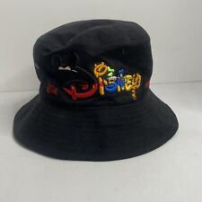 VINTAGE Walt Disney World Black Bucket Hat Embroidered Mickey Characters picture