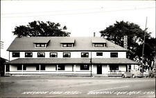 Houghton Lake Hotel ~ Houghton Lake Michigan MI ~ RPPC 1940s car picture