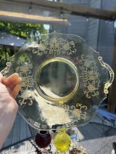 Rare Vintage Patrick Lancaster Glass Plate Tray With Handles picture