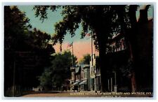 1910 Business Section Main Street Wayside Inn Aurora New York Vintage Postcard picture
