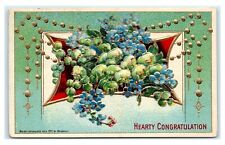 Postcard Hearty Congratulation embossed 1914 M50 picture