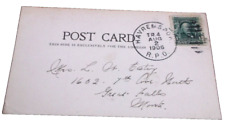 1906 GREAT NORTHERN HAVRE & SPOKANE RPO TRAIN #4 WHITEFISH MONTANA POST CARD picture
