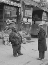 1937 Men in Front of Meat Market Danville Illinois Old Phot 13