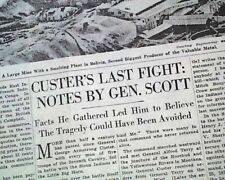 Custer's Massacre Battle of Little Bighorn Sioux Indians REVISITED1935 Newspaper picture