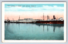 Vintage Postcard Texas Company's Docks Port Arthur Texas picture