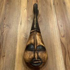 Vintage Hand Carved African Wall Art Tribal Mask Made In Ghana picture