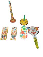 Lot Of 6 Vtg.US Metal Toy NoiseMakers&Devil Clown for Halloween/New Years/ Party picture