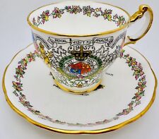 HAMMERSLEY QUEEN ELIZABETH II CANADA UNITED STATES VISIT 1957 TEA CUP & SAUCER picture