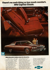 1975 Vintage Print Ad 1976 Chevrolet Chevy Caprice Classic Comfort Red picture