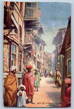 N.W. India Postcard People at Native Street Scene c1910 Oilette Tuck Art picture