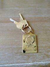 Vintage Cadillac Crest Key Fob With 2 Keys Crest Cadillac Gold Tone picture