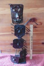 Vintage Comedy & Tragedy Theater Drama Masks Metal Steampunk Art Statue handmade picture
