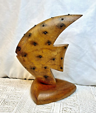 Vintage Handcarved Wooden Fish,Monkey Pod,Metal Nail Accents,MCM,Nautical,Beach picture