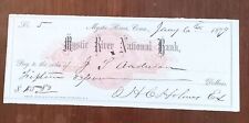 1879  Mystic River National Bank   Early date Connecticut Check    picture