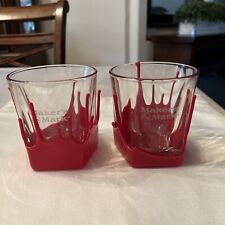 Set of 2 Makers Mark Bourbon Double old fashioned rocks Glasses Red picture