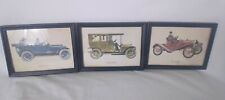 Vintage Framed Antique Cars Art Prints Set of 3 picture