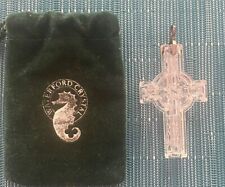 Waterford Crystal Irish Celtic Cross Pendant With Original Labeled Pouch picture