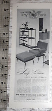 1955 Troy Americana Vintage Print Ad Furniture Mid Century Modern Chair Ottoman picture