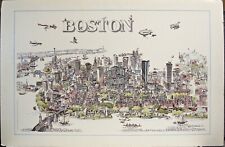 Boston Poster Map Illustrated by Joe Connolly 1975 Alice Atwood Mahoney 38
