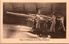 Postcard Class in Ordnance, U.S. Naval Academy Sailors with Large Gun picture