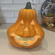 Vtg 1995 Trendmasters 9” Pumpkin Jack O' Lantern Lighted Halloween Foam Mold picture