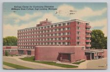 Kellogg Center Michigan State College East Lansing Mi Linen Postcard No 4189 picture