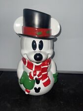 Disney Parks Winter Fun Mickey Mouse Snowman Popcorn Bucket Christmas Vintage picture