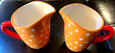 Vintage Set of Two Ellen Krans Floral Coffee Cup Mugs. 4” Height x 5” Spout to H picture