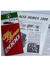 Vintage 1972 Alfa Romeo 2000 Series Advertised Model Brochure And Newsletter GUC picture