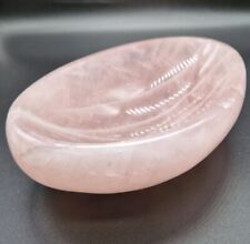 Natural High Quality Rose Quartz Crystal Bowl Carving Healing Chakra 1495g picture