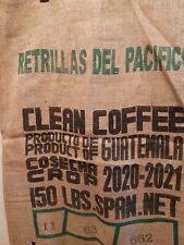 VINTAGE AUTHENTIC CLEAN COFFEE PRODUCT GUATEMALA BURLAP FOOD JUTE BAG picture