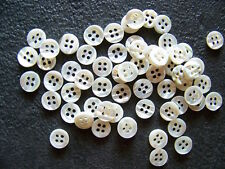 48 MOTHER-OF-PEARL ECRU 4 HOLE BUTTONS - 10mm - SEWING - E 38/1 picture