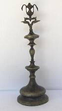 1850s ANTIQUE SOLID BRONZE CANDLEBAR CANDLESTICK w/TWO GRYPHONS picture