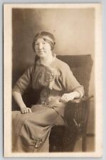 RPPC Lovely Young Woman Portrait Real Photo Postcard K25  picture