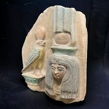 Rare Ancient Egypt Antique Unique A Tablet Nefertari Horus Amazing Egyptian BC picture