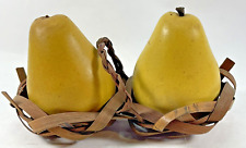 Vintage Enesco Imports Japan Green Pears Fruits Basket Salt and Pepper Shakers picture