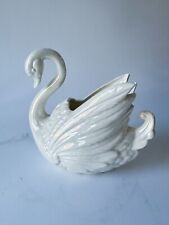Vintage white ceramic swan planter picture