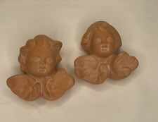 OTC Terra cotta Cherubs Small Wall Plaques - 1 Pair - 3.5 in. x 3.5 in.  picture