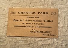 1914 CHESTER PARK Season Advertising Ticket, Admit One CINCINNATI, OHIO picture